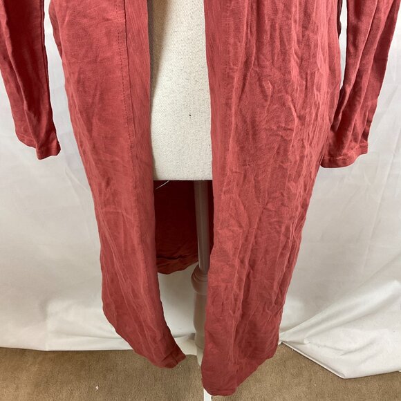 Three Bird Nest Duster Cardigan S Rose Pink Open Front Long Sleeve Pockets - Picture 5 of 14